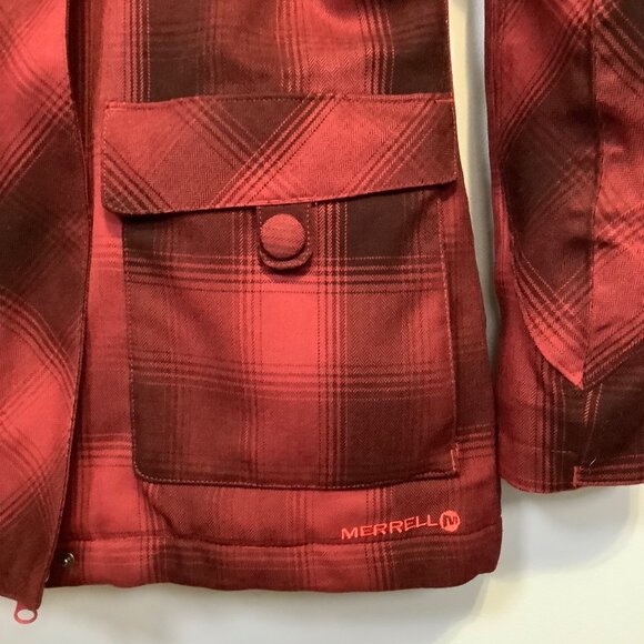 Merrell Women’s Medium Opti-Shell Opti-Warm Red & Black Hooded Coat EUC - Picture 9 of 14